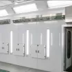 Phòng sơn sấy tiêu chuẩn cho sơn gốc dầu, cửa panel 3 cánh, hút sàn 3 dãy